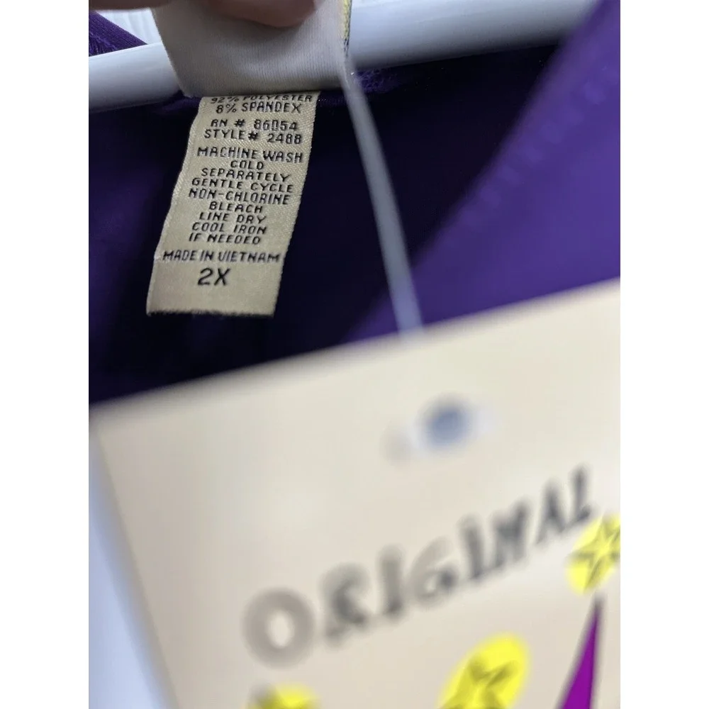 Antthony Original Purple Long Sleeve Tunic Top Scoop Neck Plus Size 2X 2488 NEW